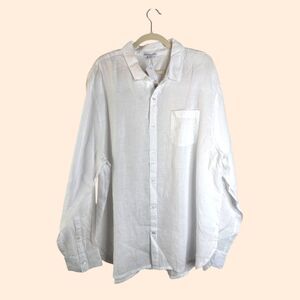James Perse Linen Shirt White